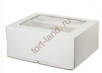 Коробка для торта 300*400*120, с окном – «Тортленд»
