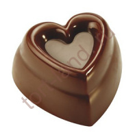 Форма для шоколадных конфет ПРАЛИНЕ сердце (21 ячейка) 