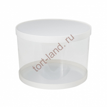 Коробка ТУБУС белый, D 30 см, H 25 см – «Тортленд»