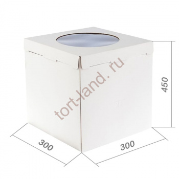 Коробка для торта 300*300*450 с ОКНОМ до 5 кг – «Тортленд»